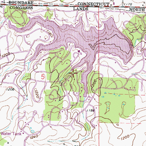 Topographic Map of Cinnamon Lake Census Designated Place, OH