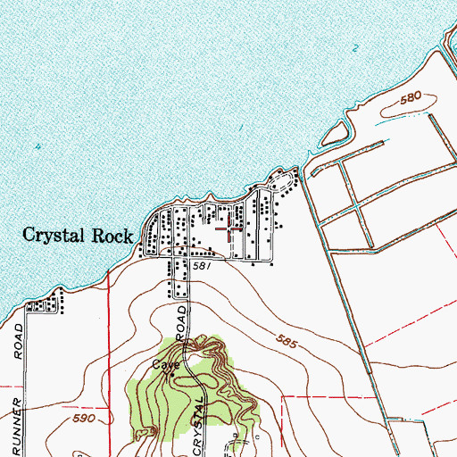 Topographic Map of Crystal Rock Census Designated Place, OH