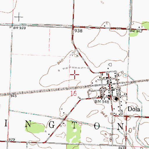 Topographic Map of Dola Census Designated Place, OH