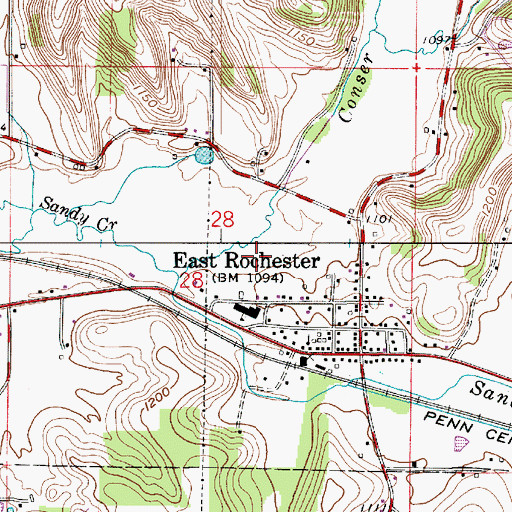 Topographic Map of East Rochester Census Designated Place, OH
