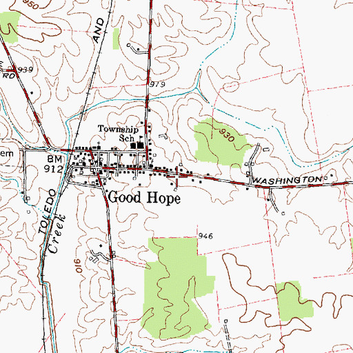 Topographic Map of Good Hope Census Designated Place, OH