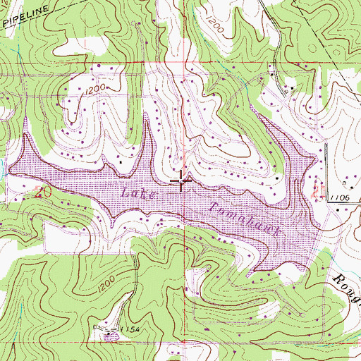 Topographic Map of Lake Tomahawk Census Designated Place, OH
