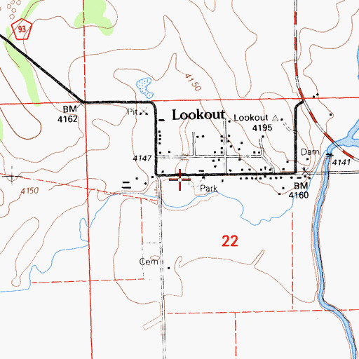 Topographic Map of Lookout, CA