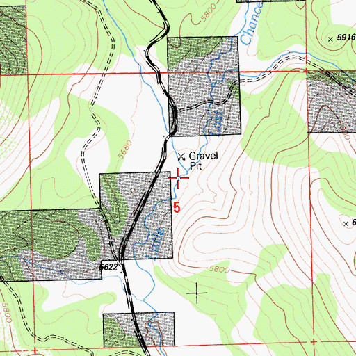 Topographic Map of Lookout Creek, CA