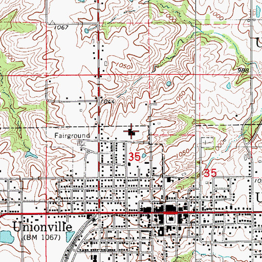 Topographic Map of Putnam County Memorial Hospital, MO