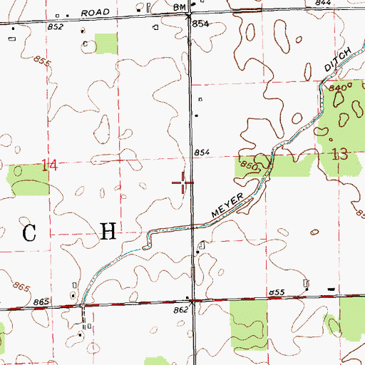 Topographic Map of S and G Poultry Farm, IN