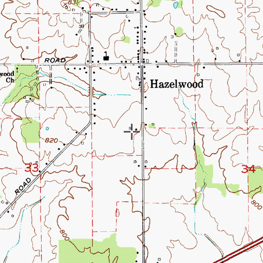 Topographic Map of Trinity Farm, IN
