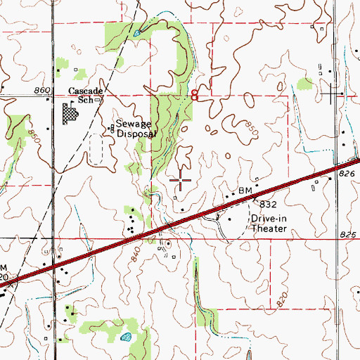 Topographic Map of Coyote Creek Farms, IN