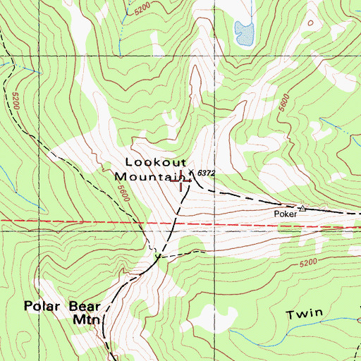 Topographic Map of Lookout Mountain, CA