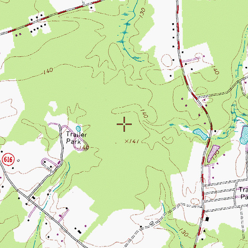 Topographic Map of Prince George Census Designated Place, VA