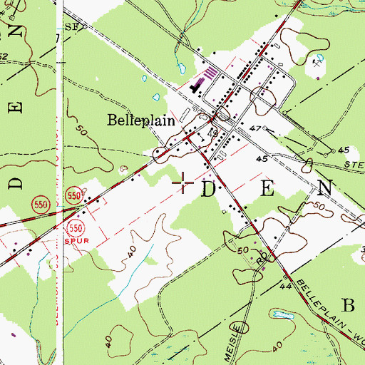 Topographic Map of Belleplain Census Designated Place, NJ