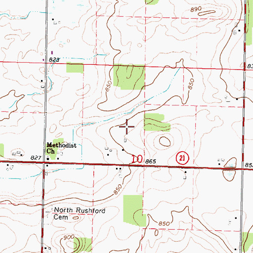 Topographic Map of Windy Hills Farm, WI