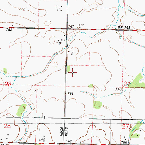 Topographic Map of Deja Vu Farm, WI