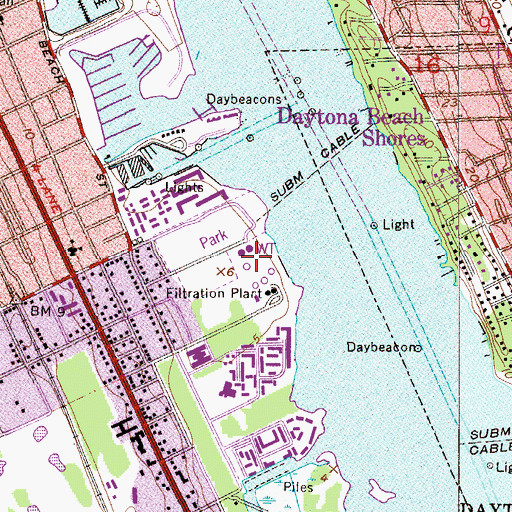 Topographic Map of Bethune Point Water Treatment Plant, FL