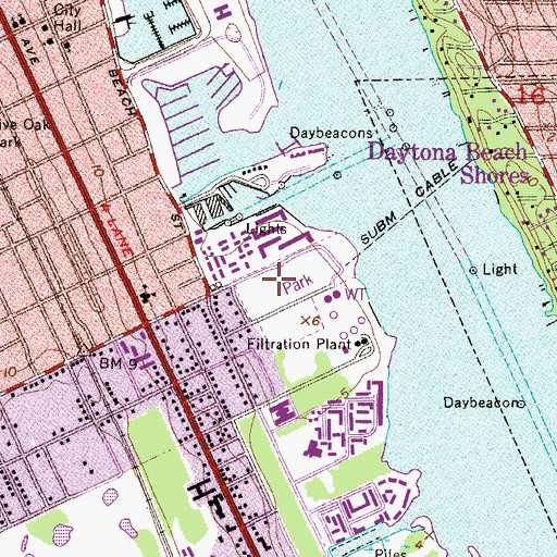 Topographic Map of Bethune Point Park, FL