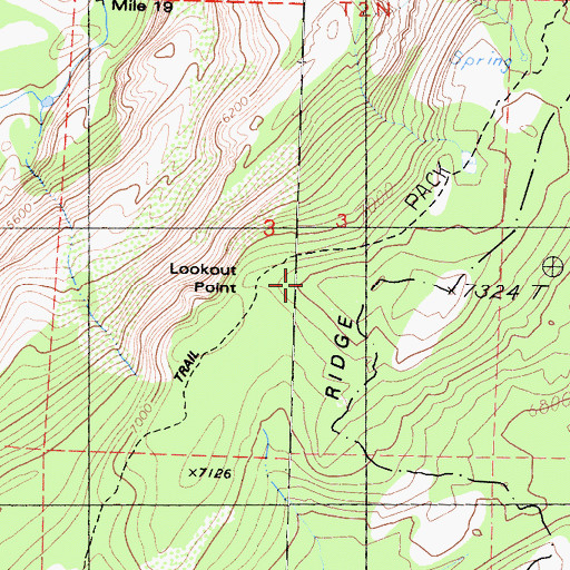 Topographic Map of Lookout Point, CA