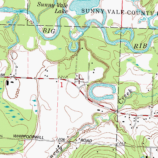 Topographic Map of Garden Path Greenhouses, WI