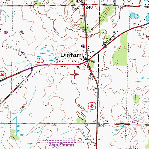 Topographic Map of Durham Hill Nursery, WI