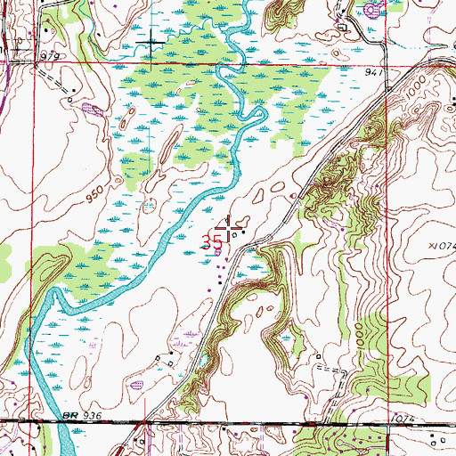 Topographic Map of Monches Farm, WI