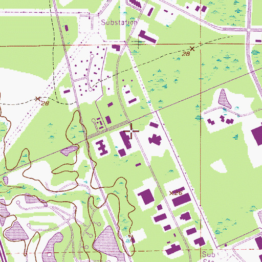 Topographic Map of Daytona Beach General Mail Facility (historical), FL