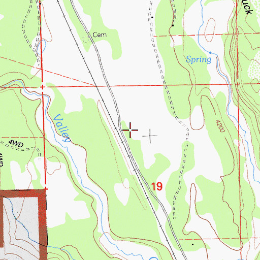 Topographic Map of Lookout Rancheria, CA