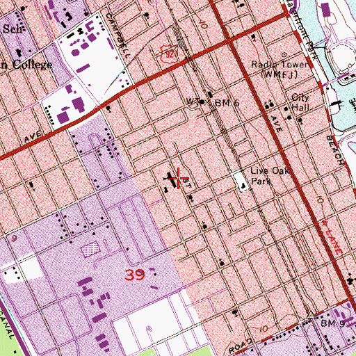 Topographic Map of Dickerson Community Center, FL