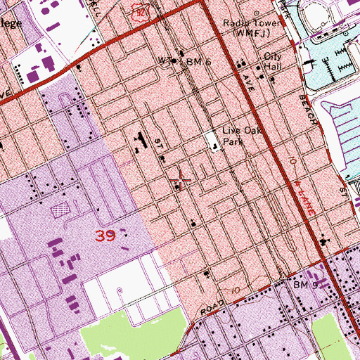 Topographic Map of Mount Zion African Methodist Episcopal Church, FL