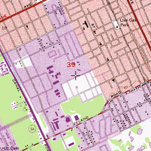 Topographic Map of Mount Moriah Baptist Church, FL