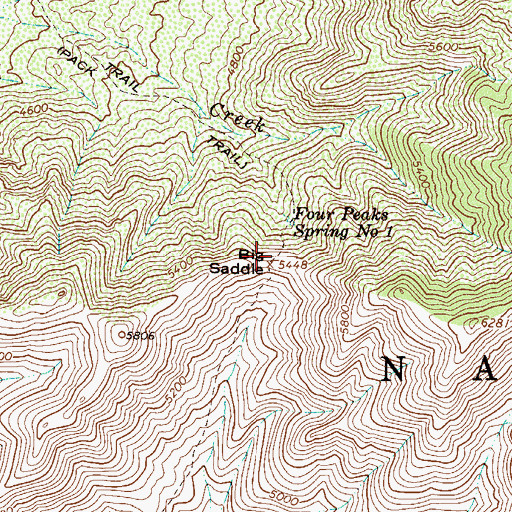 Topographic Map of Big Saddle, AZ
