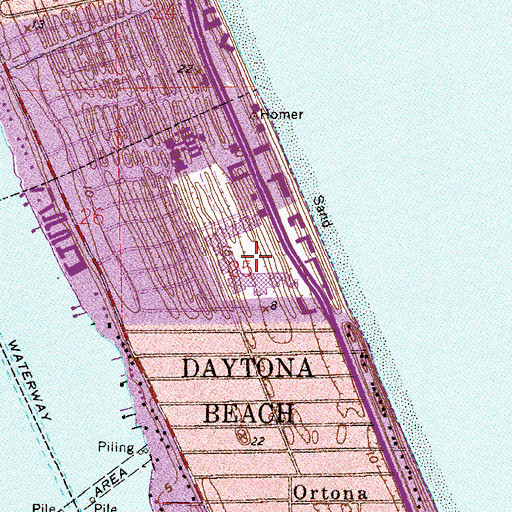 Topographic Map of Bellair Plaza, FL