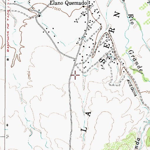 Topographic Map of Llano Quemado Census Designated Place, NM