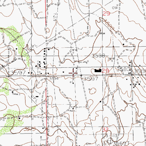 Topographic Map of Monument Census Designated Place, NM