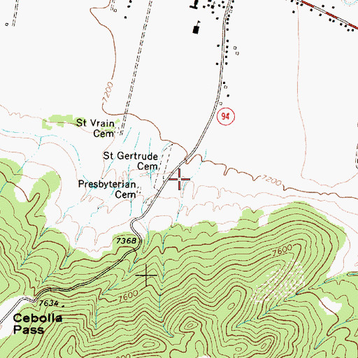 Topographic Map of Mora Census Designated Place, NM
