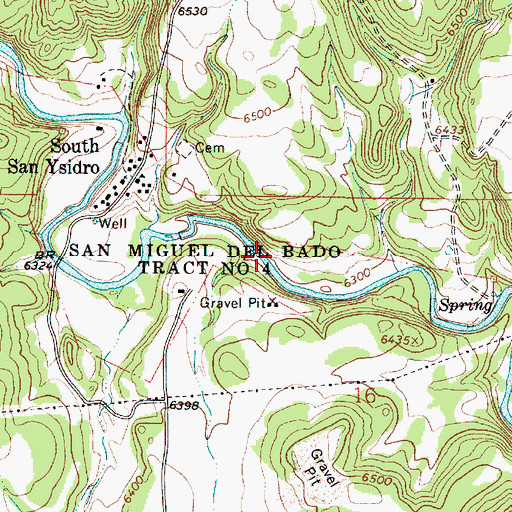 Topographic Map of South San Ysidro Census Designated Place, NM