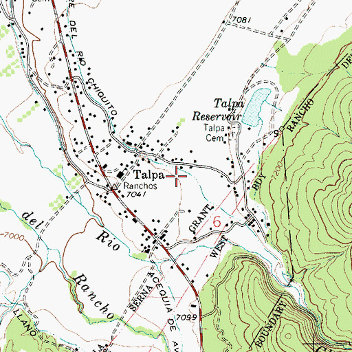 Topographic Map of Talpa Census Designated Place, NM