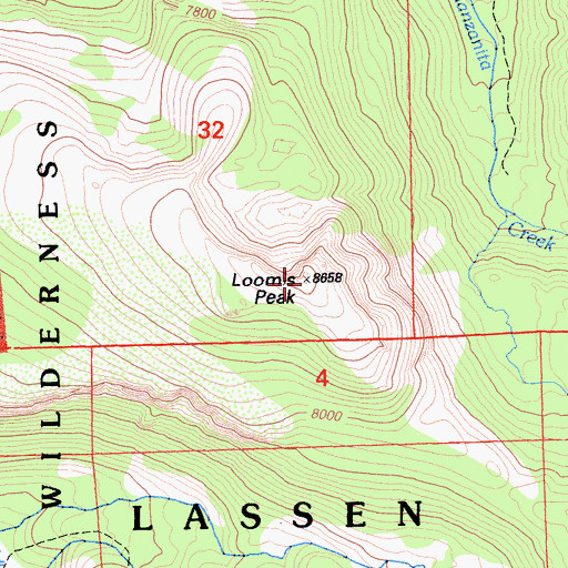 Topographic Map of Loomis Peak, CA
