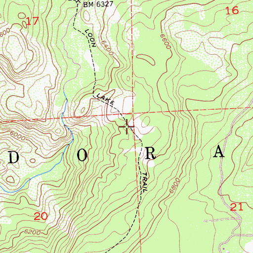 Topographic Map of Loon Lake Trail, CA