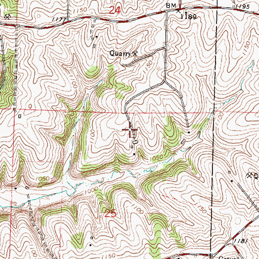 Topographic Map of Cat Nip Hollow Farm, WI