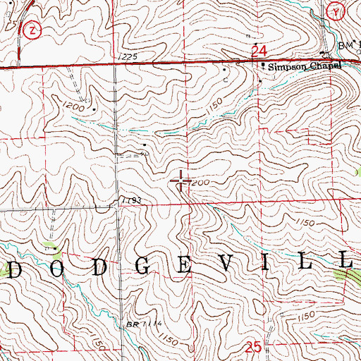 Topographic Map of Iowa County Quarry, WI
