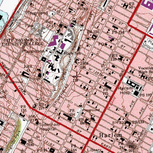 Topographic Map of Little Flower Baptist Church (historical), NY