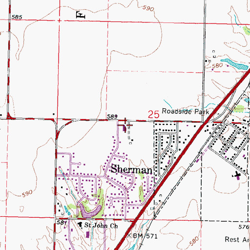 Topographic Map of Sherman United Methodist Church, IL