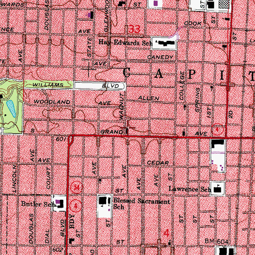 Topographic Map of Laurel United Methodist Church, IL