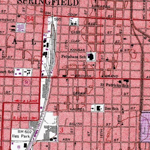 Topographic Map of Asbury United Methodist Church, IL