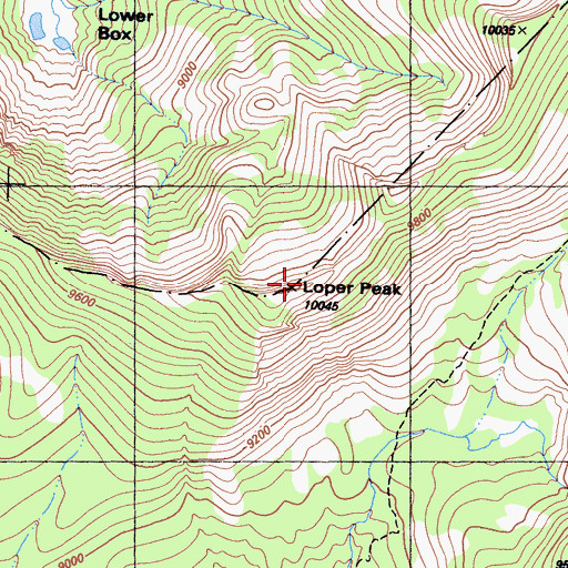 Topographic Map of Loper Peak, CA