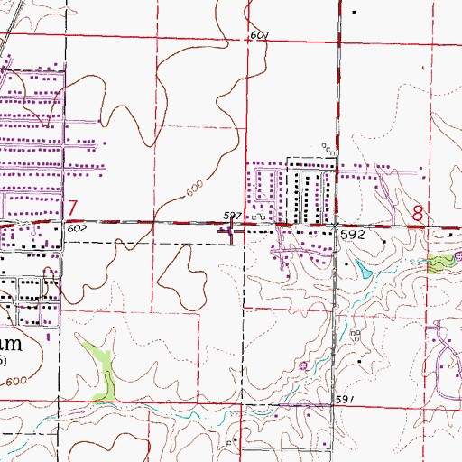 Topographic Map of Chatham Baptist Church, IL