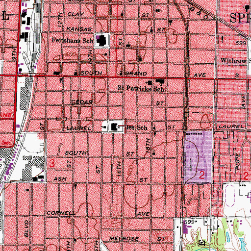 Topographic Map of Zion Baptist Church, IL
