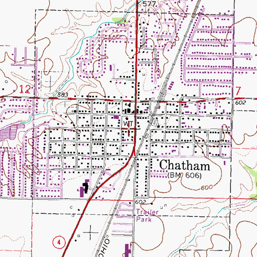 Topographic Map of Chatham United Methodist Church, IL