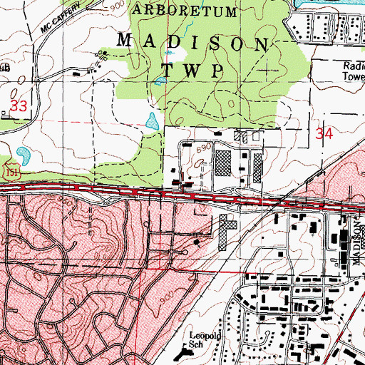 Topographic Map of Johannsen's Greenhouse, WI