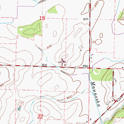 Topographic Map of Selzner Farms, WI