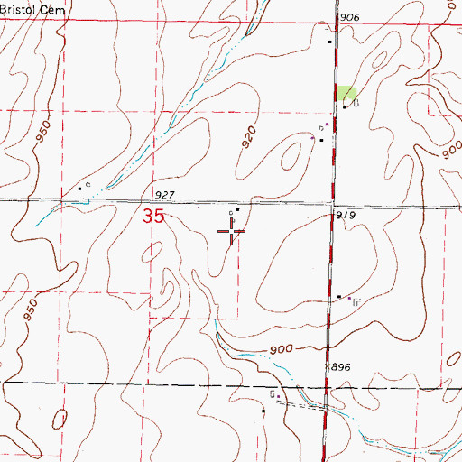 Topographic Map of Prairie Meadow Farms, WI